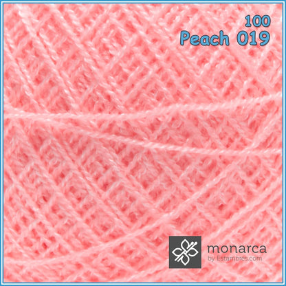 Crystal [300grs] - - Fine Mexican Crochet Thread Yarn for Clothing and Crafts - Color 100- Peach 019