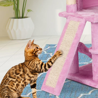 Cut Cat Tree Cat Tower Condo with Hammock Kittens Scratching Post Pink