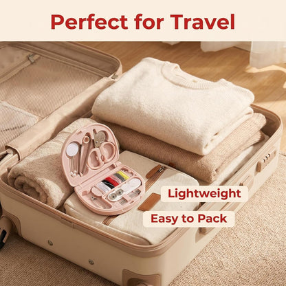 Portable 1set Mini Sewing Kit for Travel Accessories, Needle and Thread Repair for Sewing (Pink)