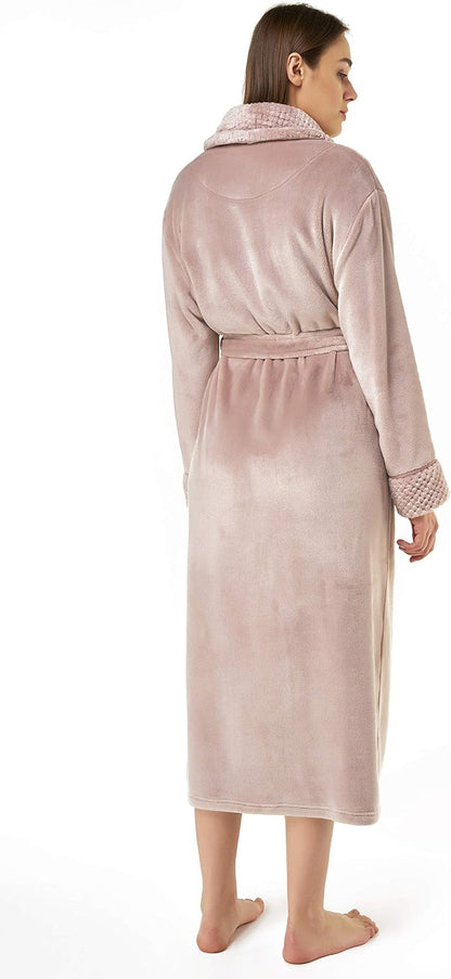 Oversize Premium Luxury Ultra Soft Warm Robes for Women Plush Fleece Bathrobe for Women with and Spacious Pockets