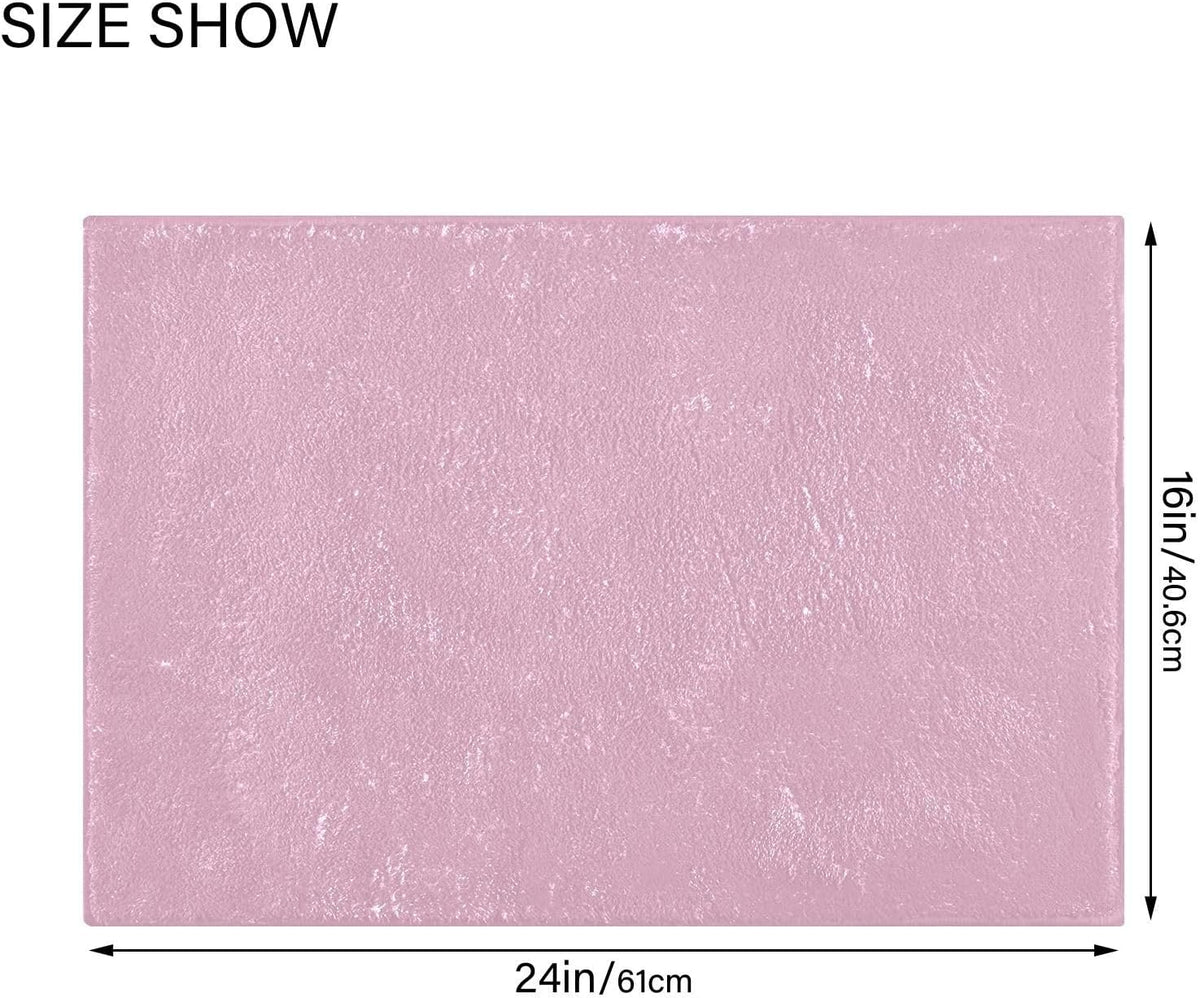 Light Pink Bathroom Rug Rectangular Bath Mat Non Slip Bath Rugs Absorbent Shaggy Bathmats for Sink Shower 16" x 24"