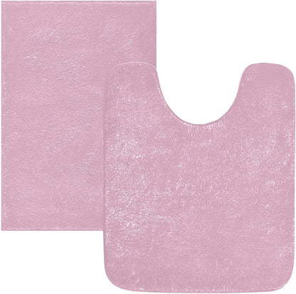 Light Pink Bathroom Rug Rectangular Bath Mat Non Slip Bath Rugs Absorbent Shaggy Bathmats for Sink Shower 16" x 24"