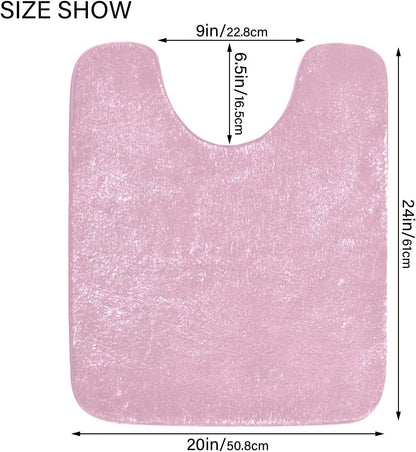 Light Pink Bathroom Rug Rectangular Bath Mat Non Slip Bath Rugs Absorbent Shaggy Bathmats for Sink Shower 16" x 24"