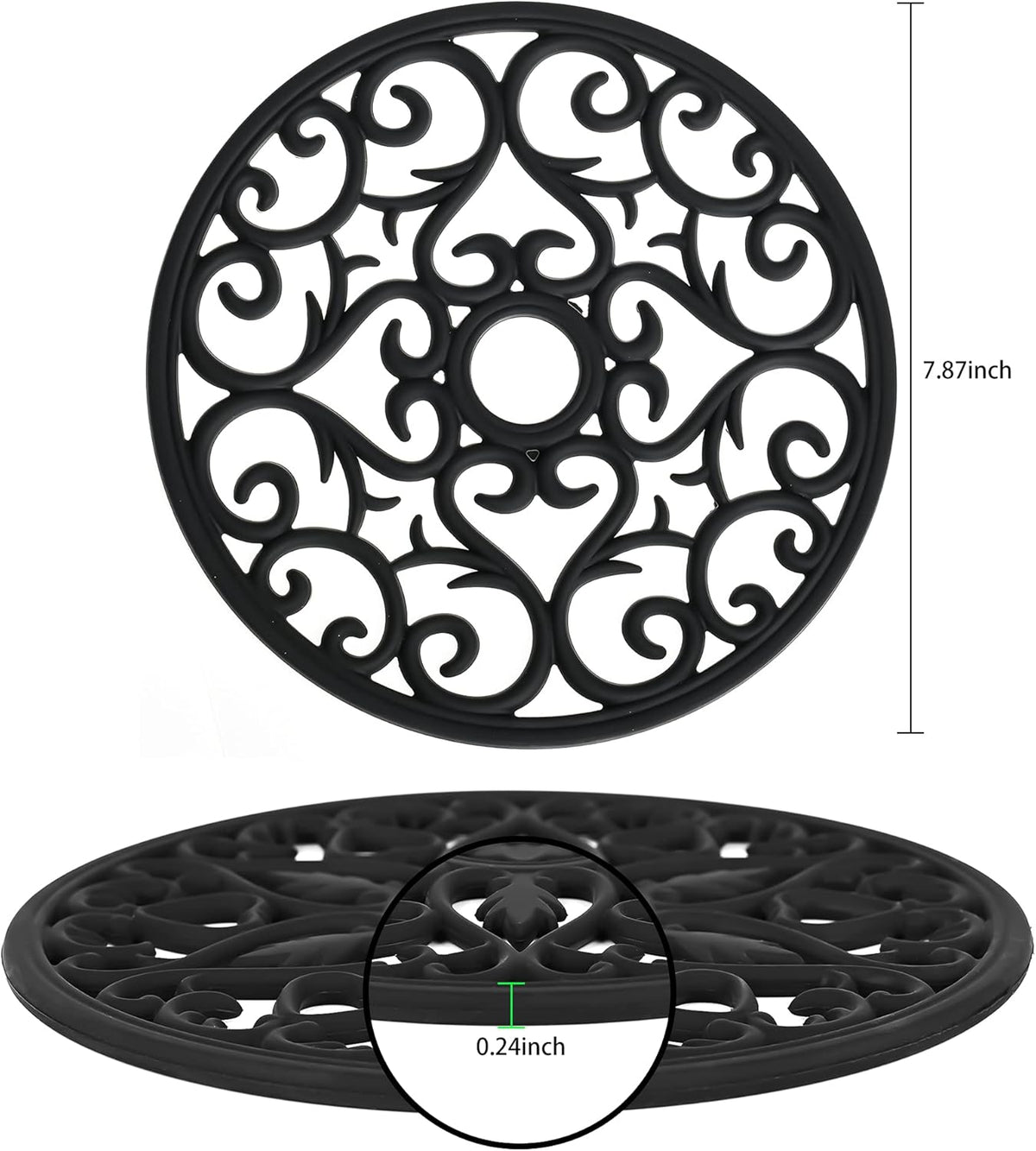 Smitchraft Silicone Trivets for Hot Dishes, Pots & Pans, Hot Pads for Kitchen Quartz Countertops, Silicone Pot Holders Mat, Multi-use Carved Heat Resistant Mat for Counter & Table, Set 3 Pink