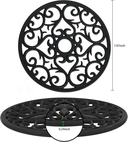 Smitchraft Silicone Trivets for Hot Dishes, Pots & Pans, Hot Pads for Kitchen Quartz Countertops, Silicone Pot Holders Mat, Multi-use Carved Heat Resistant Mat for Counter & Table, Set 3 Pink