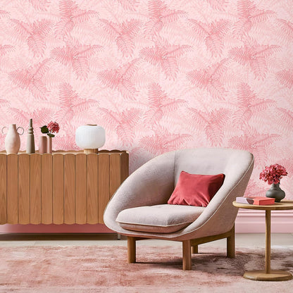 Pink Tropical Wallpaper Peel and Stick Palm Leaves Wallpaper for Bathroom Bedroom 17.7''x118'' Prepasted Removable Botanical Wallpaper Pink Contact Paper for Cabinets Drawers Shelves Walls