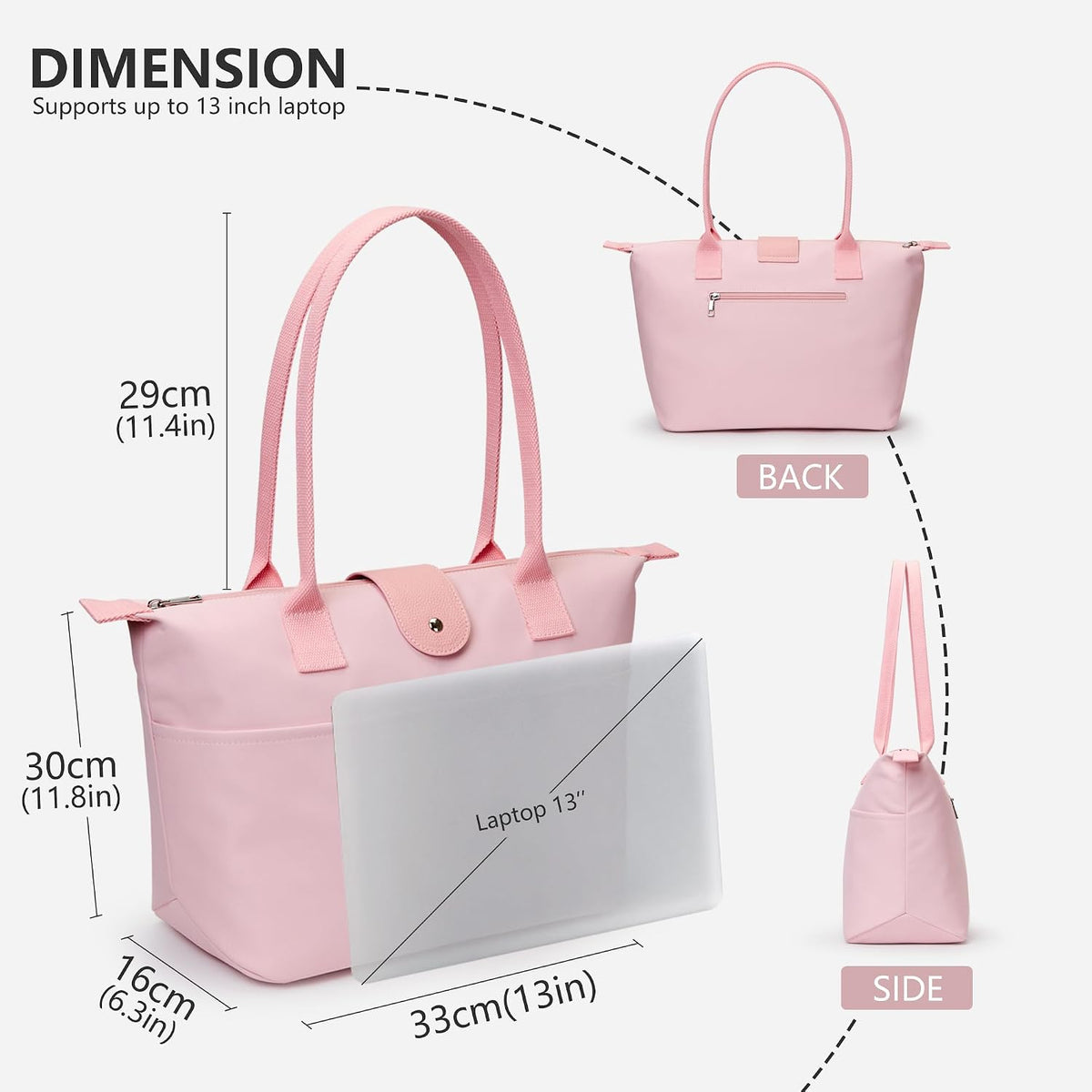 Tote Bag for Women, Casual Hobo Foldable Shoulder Zipper Handbag