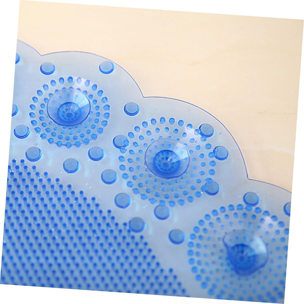 Pink PVC Bathroom Non-Slip Mat with Suction Cup Design