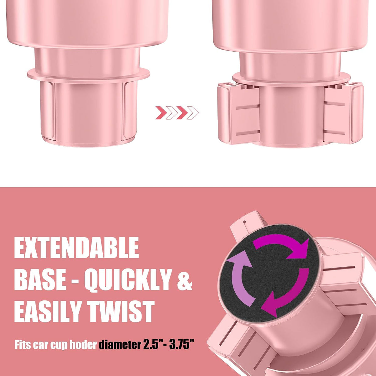 Car Cup Holder Expander for 32-46oz Large Bottles & Tumblers