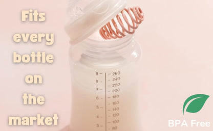 Baby Bottle Formula Whisk – Silicone Mixing Ball to Eliminate Clumps & Reduce Bubbles – Fast, Smooth Formula Blending for Newborn & Infant Bottles – BPA-Free, Dishwasher Safe, Easy to Clean (Pink)