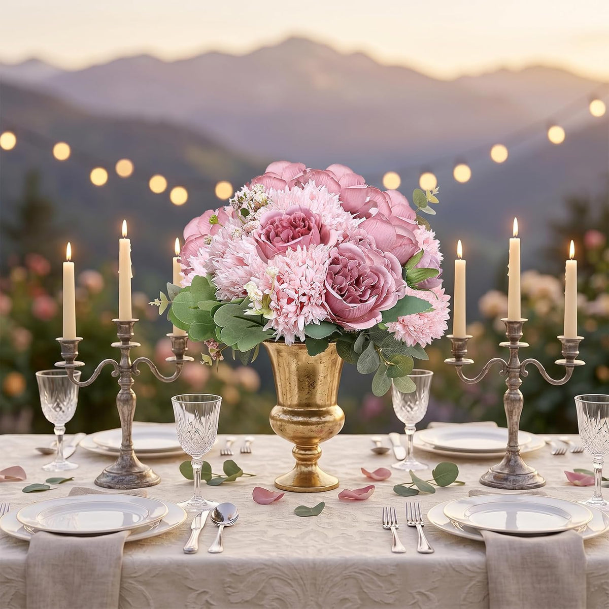 16 Bundles Peonies Artificial Flowers Bulk - Blush Pink