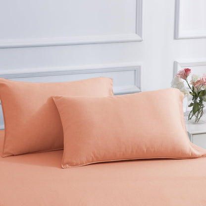 100% Organic Linen Pillowcases Standard 20x30inch 2 Pack,French Natural Washed Flax Pillow Cases,Linen Pillow Cover,Durable&Breathable Comfortable,Peach Pink