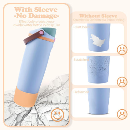 Silicone Boot for Owala 30oz & 40oz FreeSip Sway Bottles & Tumblers - Non-Slip, Scratch-Resistant, Stability Enhancer, Available in 12 Colors (Opal Dream Peach)