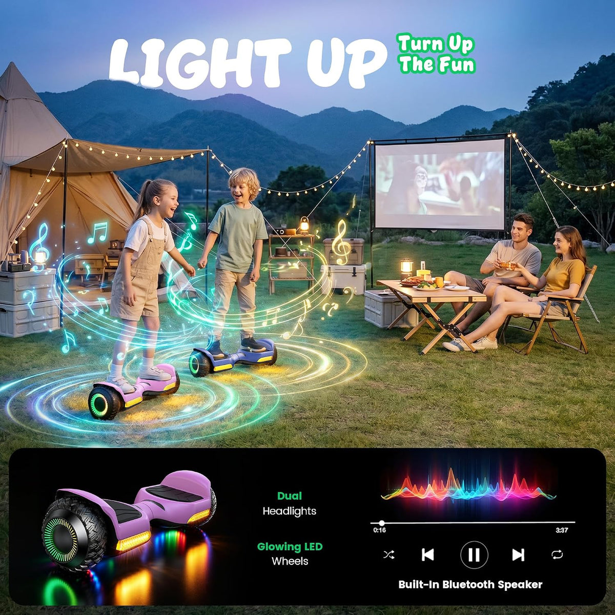 Hoverboard G13 All-Terrain Off-Road Bluetooth LED Lights for Kids
