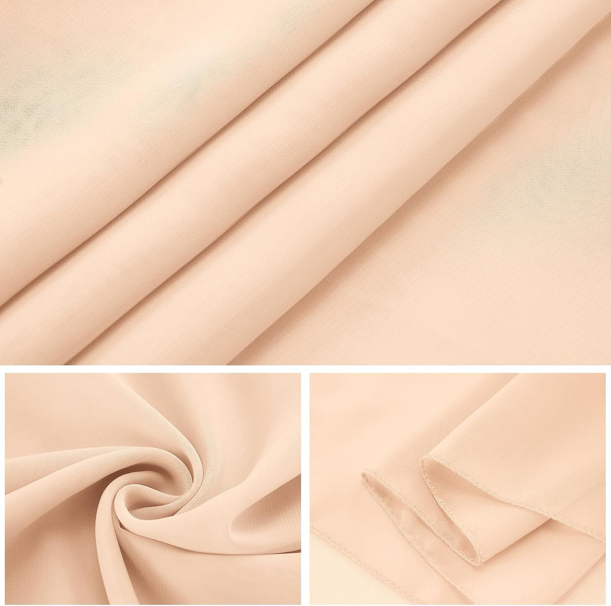 12 Pack Chiffon Table Runner 14x108 Inch Long 9ft Sheer Table Runners for Party Romantic Wedding Bridal Shower Fall Decorations-Peach