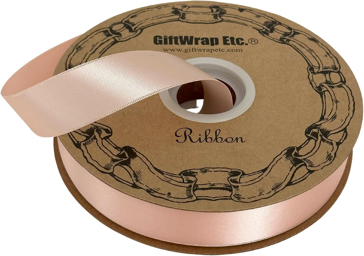 Peach Satin Fabric Ribbon - 1" x 100 Yards, Fall