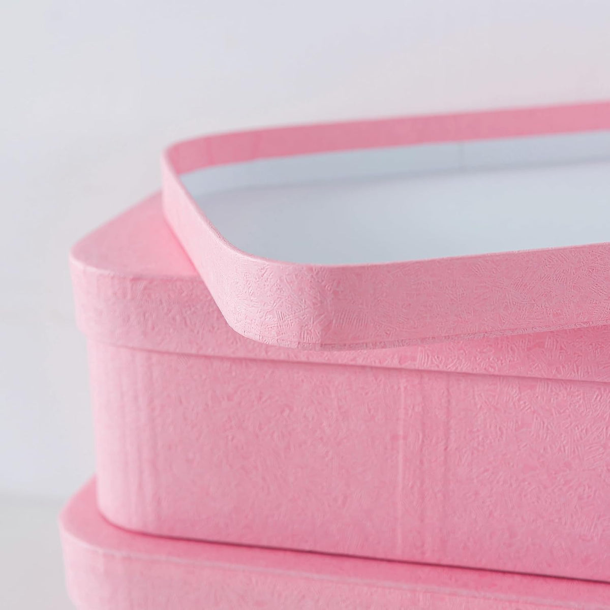 Pink Decorative Gift Storage Boxes with Lids, Set of 3