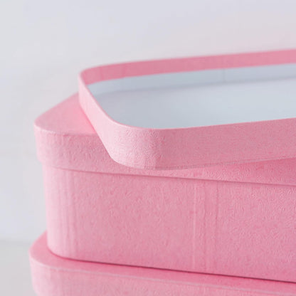 Pink Decorative Gift Storage Boxes with Lids, Set of 3