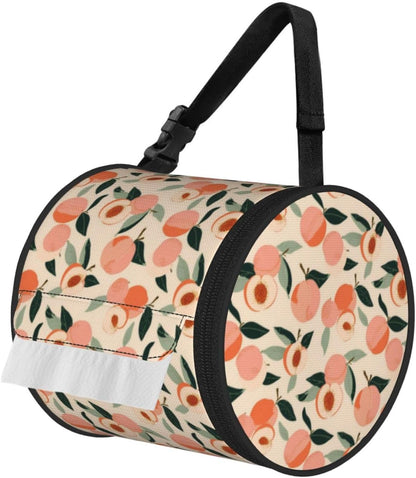 Peaches (3) Print Hanging Toilet Paper Holder,Reusable Tissue Cover,Portable Paper Roll Holder for Car Home Camping Travel