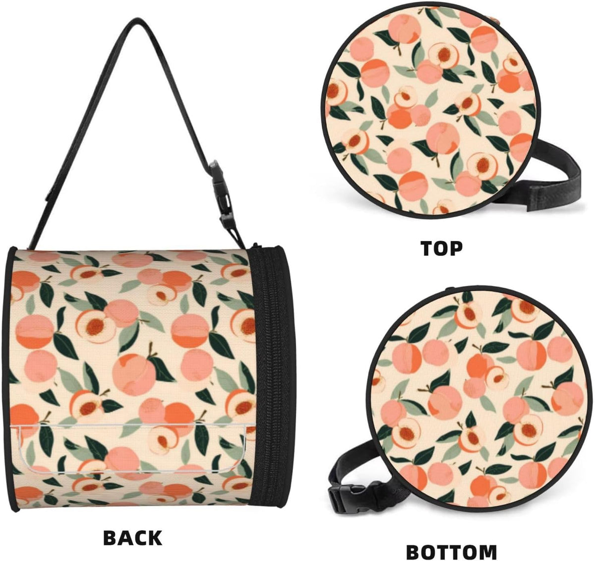 Peaches (3) Print Hanging Toilet Paper Holder,Reusable Tissue Cover,Portable Paper Roll Holder for Car Home Camping Travel