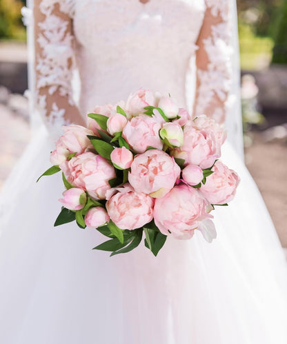 Pink Peonies Artificial Flowers 8PCS Fake Peonies Silk Flowers with Stems for Wedding Decoration Bride Bouquet Faux Flowers Pink Crafts Floral Arrangement