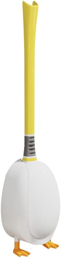 Toilet Brush 2 Pack with Ventilated Holder, Diving Duck Toilet Bowl Scrubber, Silicone Bristles for Deep Cleaning, No-Drill Toilet Cleaner Brush Set (Pink Colour)