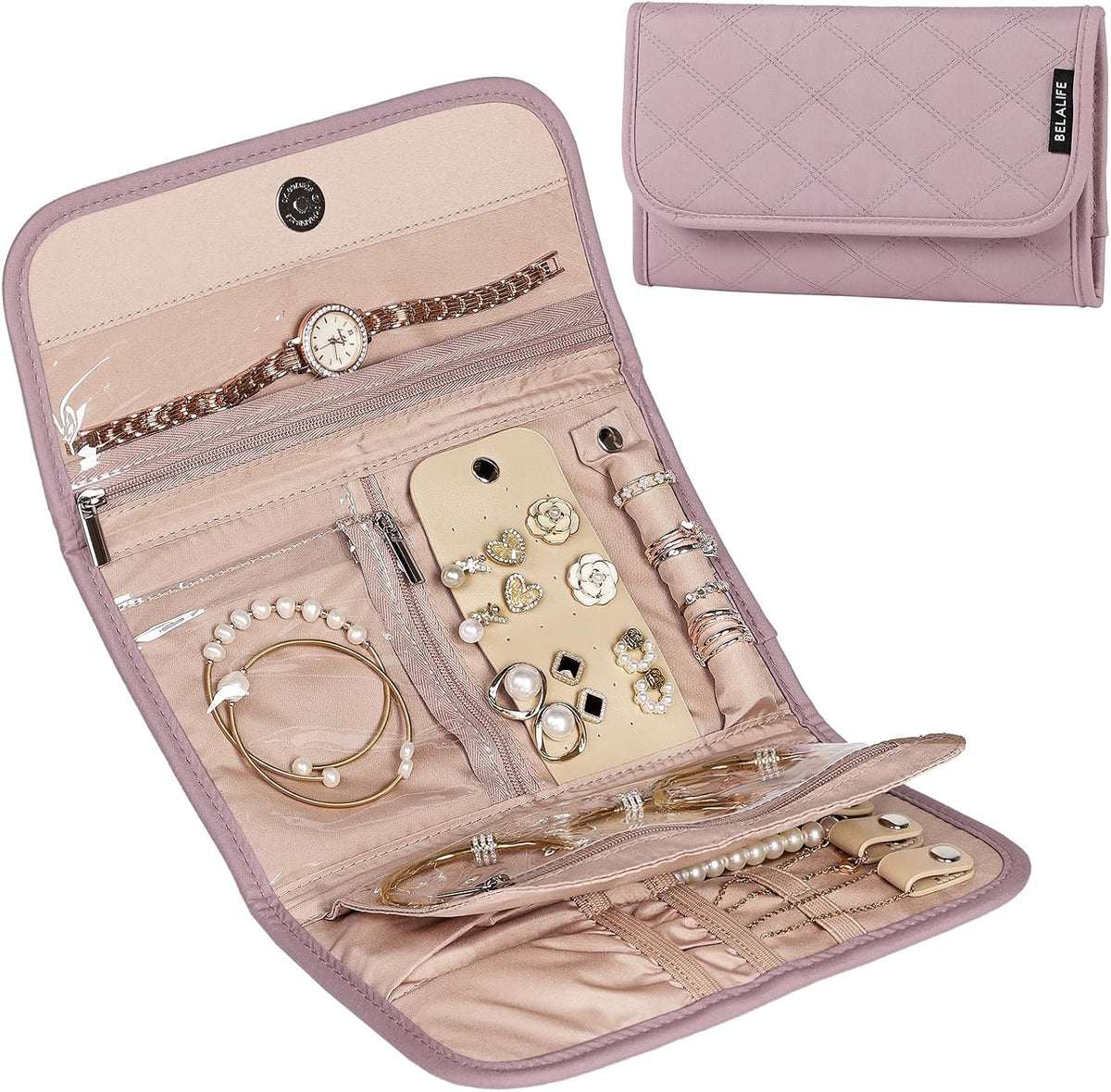Travel Jewelry Case, Jewelry Organizer Roll for Accessories