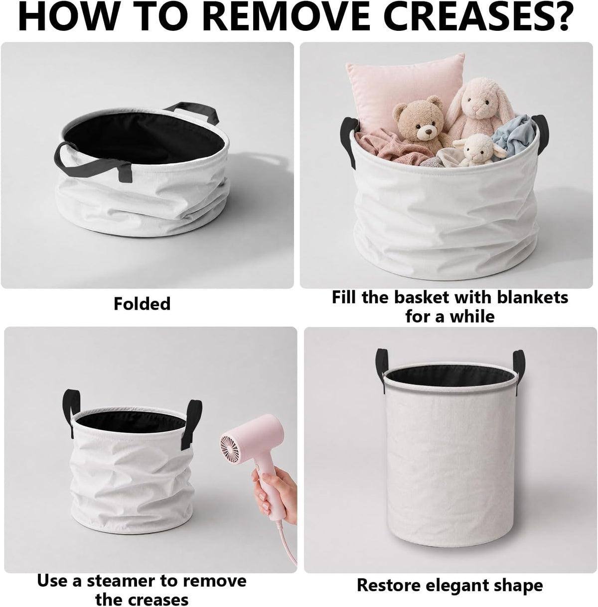 Funny Goose Pink Striped Laundry Basket, Preppy Toothbrush Bubble Goose Laundry Hamper Waterproof Collapsible Clothes Toys Storage Bin Organizer for Girls Dorm Bathroom Washroom