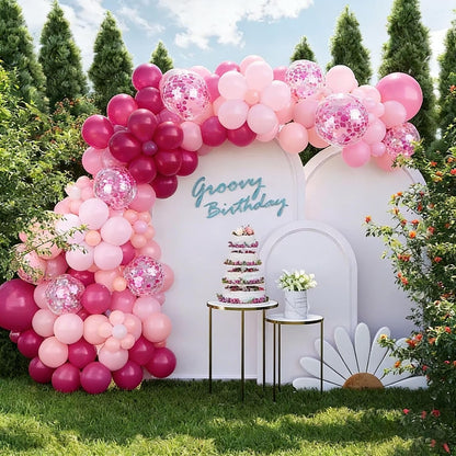 Pink Balloons 60Pcs 12 Inch Pink Confetti Latex Balloon Set for Party