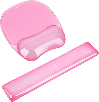 Cooling Gel Wrist Rest Support for Mouse Pad&Keyboard Set, Pink