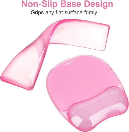 Cooling Gel Wrist Rest Support for Mouse Pad&Keyboard Set, Pink