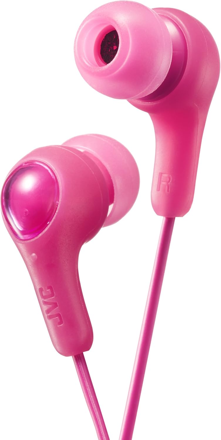 Gumy in Ear Earbud Headphones, Powerful Sound, Comfortable and Secure Fit, Silicone Ear Pieces S/M/L - HAFX7P Pink, 1 Count (Pack of 1)