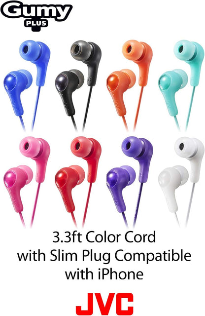 Gumy in Ear Earbud Headphones, Powerful Sound, Comfortable and Secure Fit, Silicone Ear Pieces S/M/L - HAFX7P Pink, 1 Count (Pack of 1)