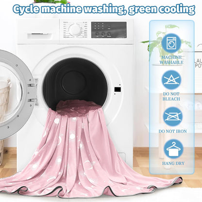 Cooling Blanket - Cooling Blankets for Hot Sleepers -Decorative Lightweight Breathable Summer Cold Blankets for Sleeping Night Sweats to Keep Cool-(90"x108") Peach Pink