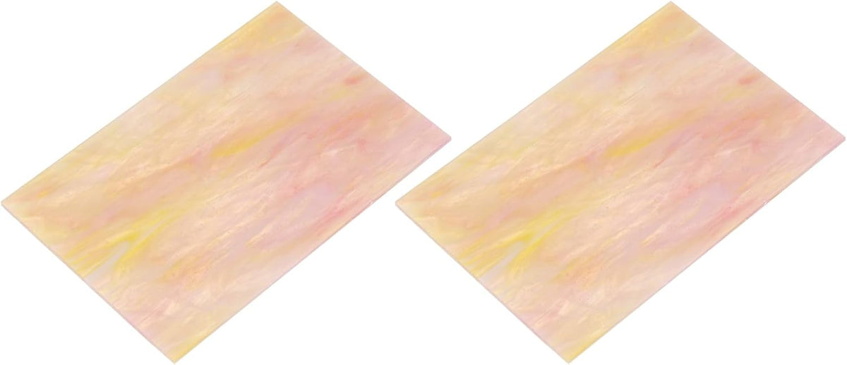 2 Pcs Stained Glass Sheet Mosaic Tile 7.9 Inch x 5.9 Inch Pink Stained Glass Sheets for Crafts DIY Art Project