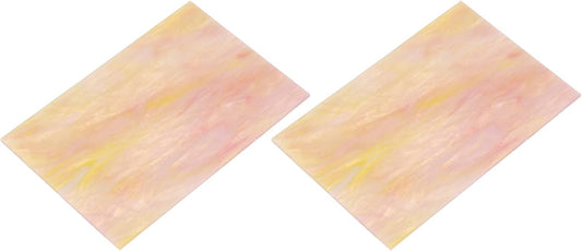 2 Pcs Stained Glass Sheet Mosaic Tile 7.9 Inch x 5.9 Inch Pink Stained Glass Sheets for Crafts DIY Art Project