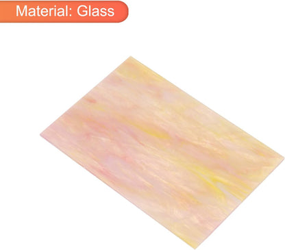 2 Pcs Stained Glass Sheet Mosaic Tile 7.9 Inch x 5.9 Inch Pink Stained Glass Sheets for Crafts DIY Art Project