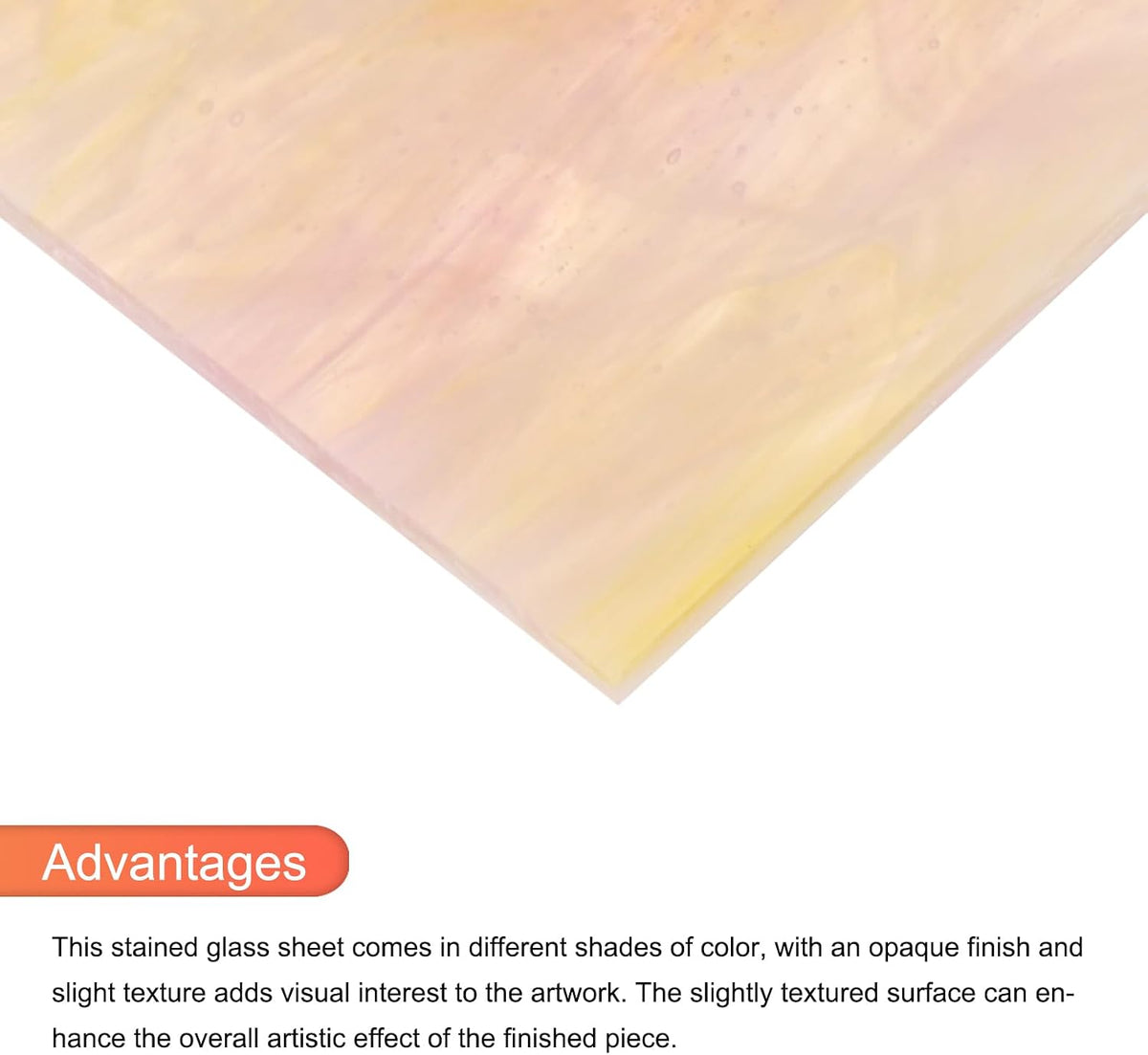 2 Pcs Stained Glass Sheet Mosaic Tile 7.9 Inch x 5.9 Inch Pink Stained Glass Sheets for Crafts DIY Art Project