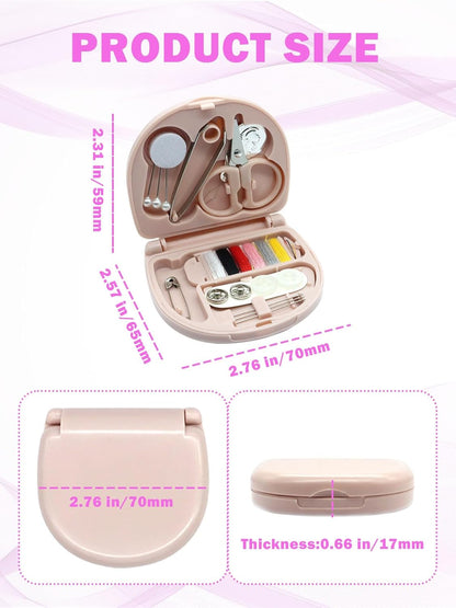 Mini Sewing Kit,Small Travel Size Emergency Pocket Sewing Kit with Buttons,Threads,Scissors,Needles Portable DIY Supplies Needle and Thread Set for Beginner Little Plastic Box