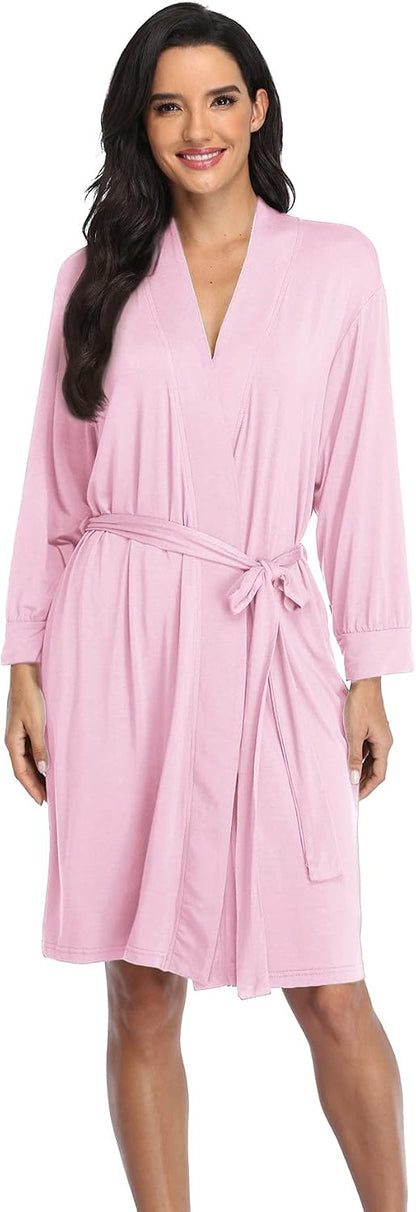 Women's Robes Lightweight Kimono Robes Knit Bathrobes Soft Sleepwear Loungewear