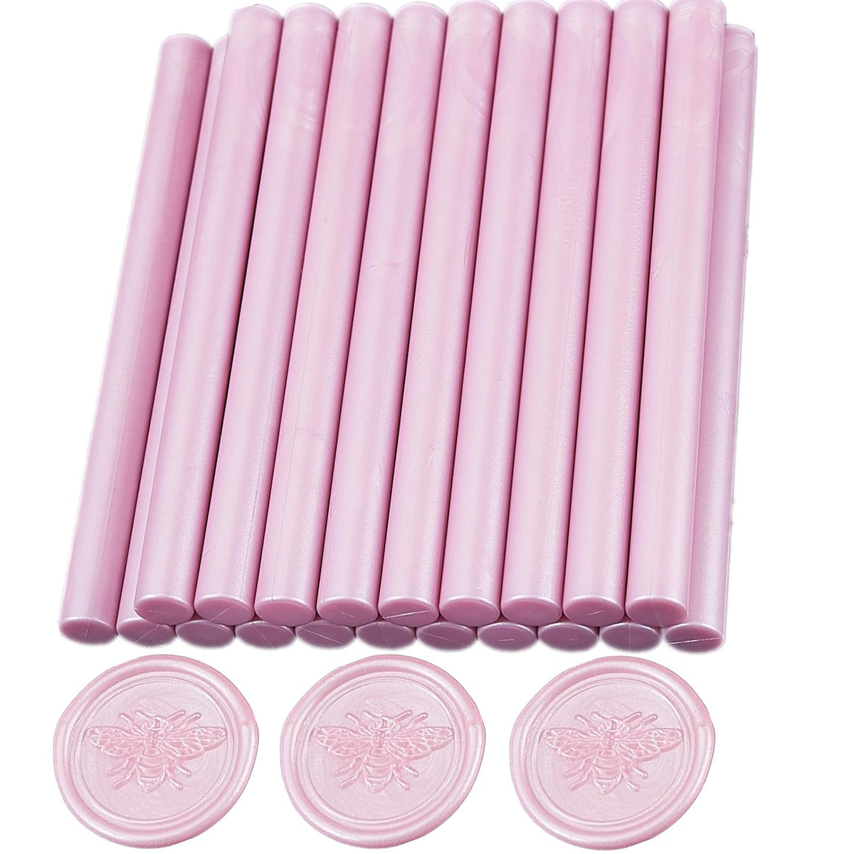 20pcs Pearl Pink Wax Seal Sticks for 0.28'' Glue Gun, Wax Seal Stamp, Wedding Invitations, Envelopes, Christmas Gifts