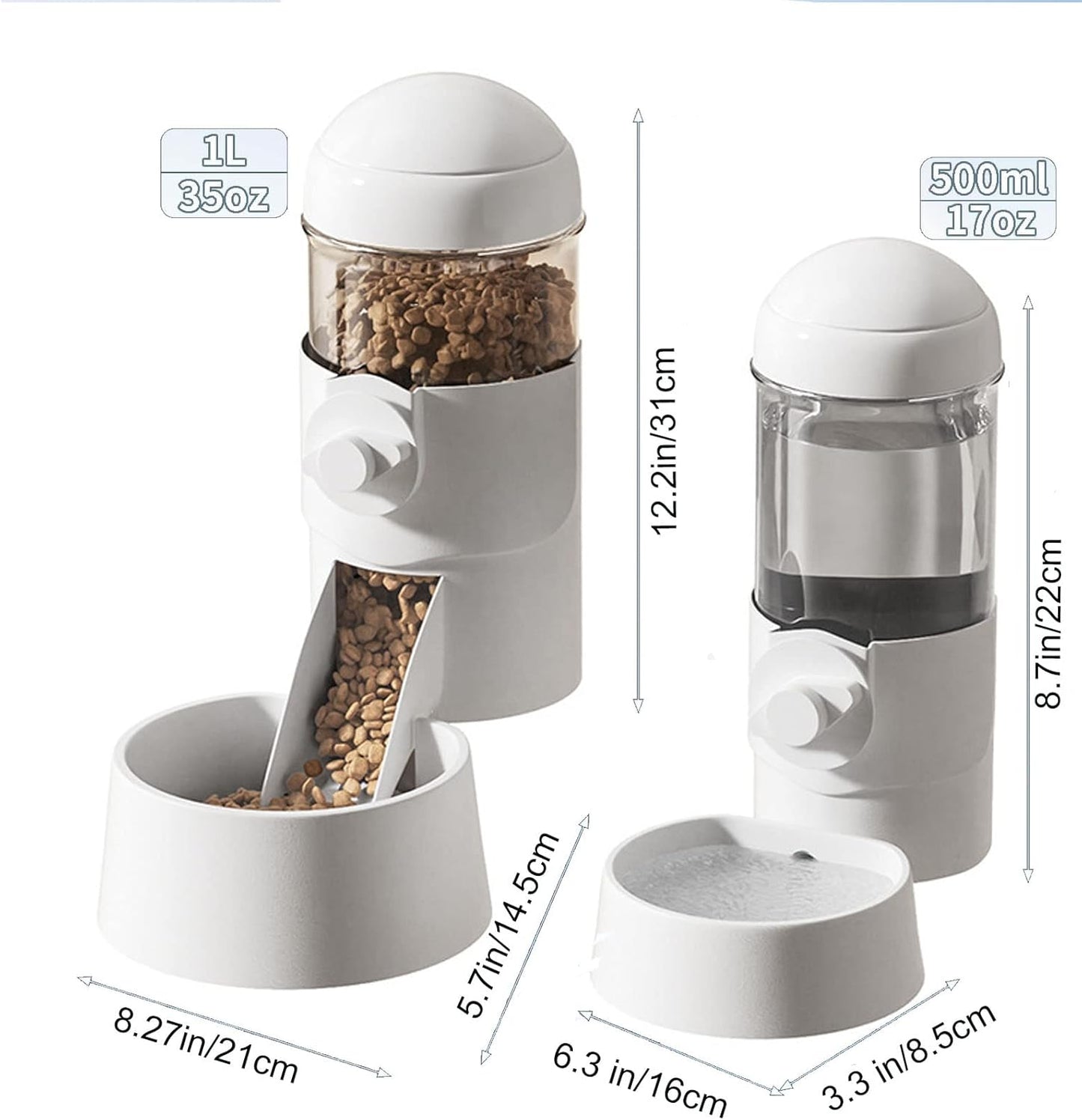 Pet Dog Cat Hanging Automatic Feeders Drinking Bowls, Auto Gravity Rabbits Feeder Water Set, Cage Pet Feeding Bowls Dispenser for Cats Dogs Puppy, Rabbit Hamsters Chinchilla Hedgehog (Pink-Water)