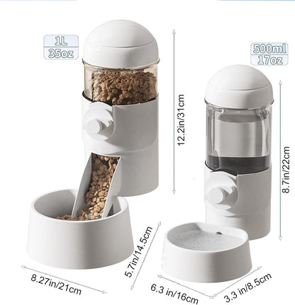 Pet Dog Cat Hanging Automatic Feeders Drinking Bowls, Auto Gravity Rabbits Feeder Water Set, Cage Pet Feeding Bowls Dispenser for Cats Dogs Puppy, Rabbit Hamsters Chinchilla Hedgehog (Pink-Water)