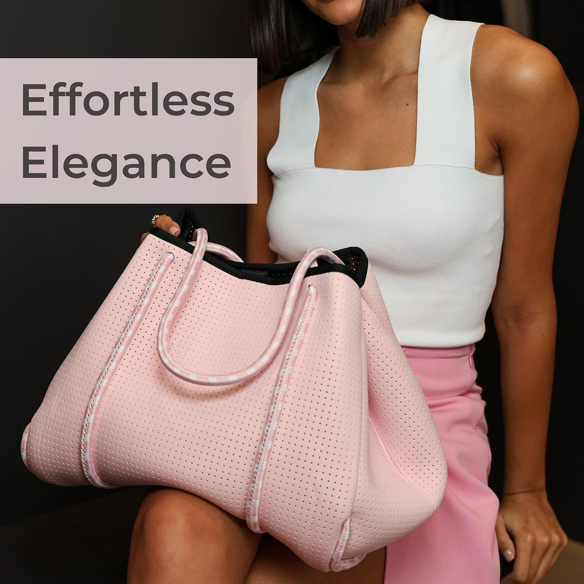POPUPS Tote Bag, Everyday Neoprene Bags for Women - Pretty Pink