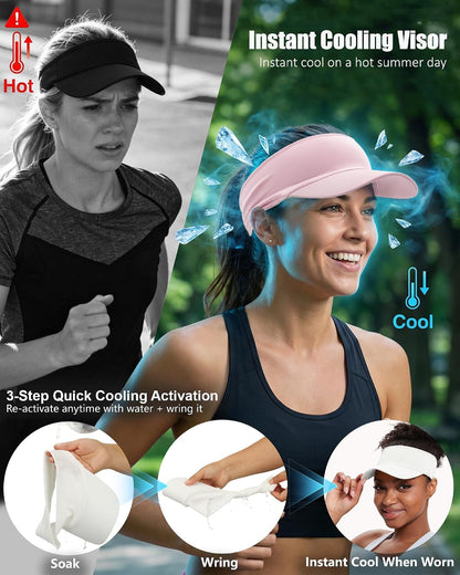 Cooling Stretchy Visor Hat for Women Men Summer Sports Sun Visors