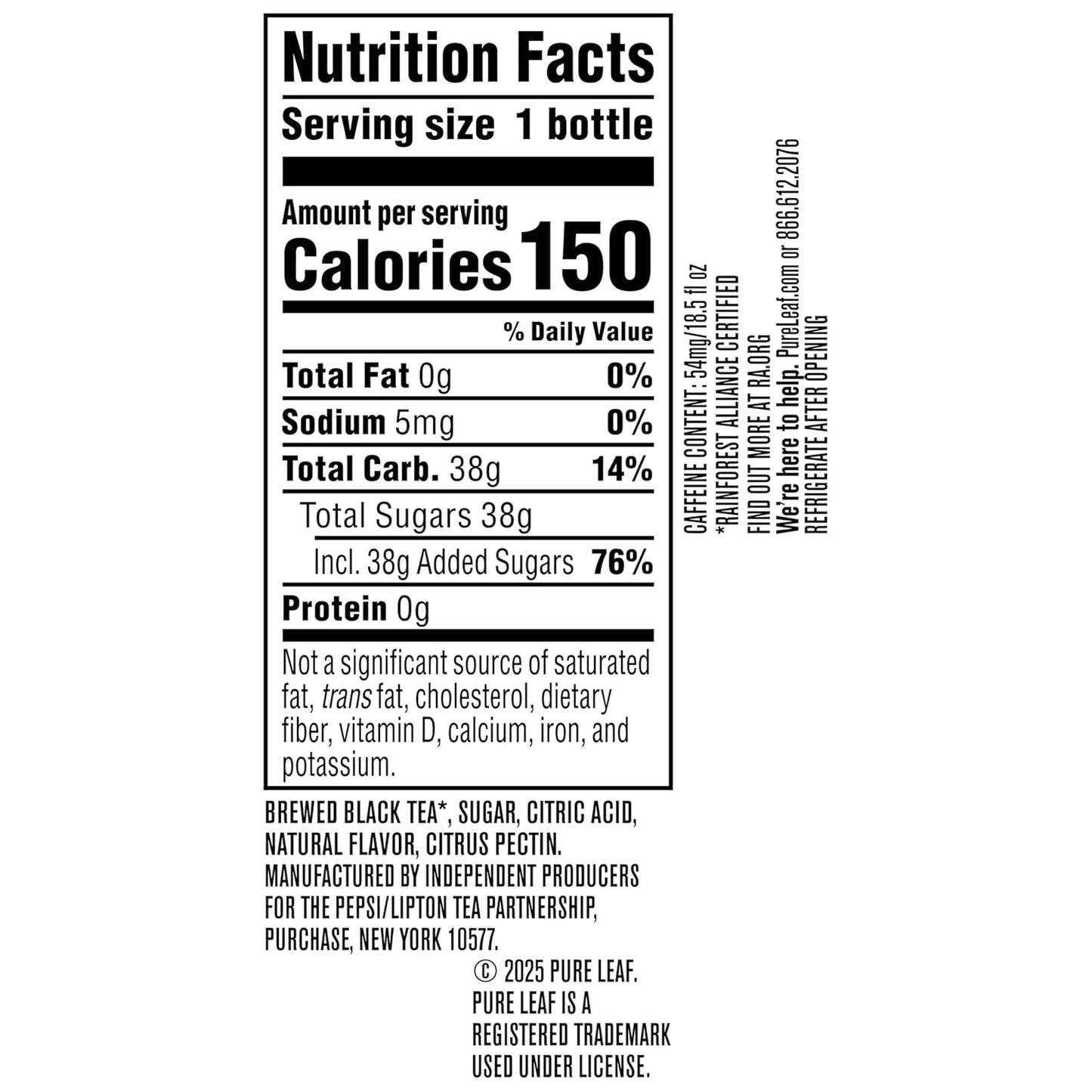 Iced Tea, Peach, Real Brewed Tea, 18.5 Fl Oz Bottles (Pack of 12)