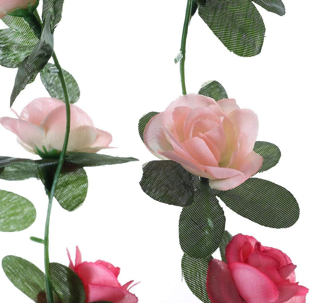 8Pcs 66FT Pink Flower Garland for Wedding Arch and Photo Backdrop
