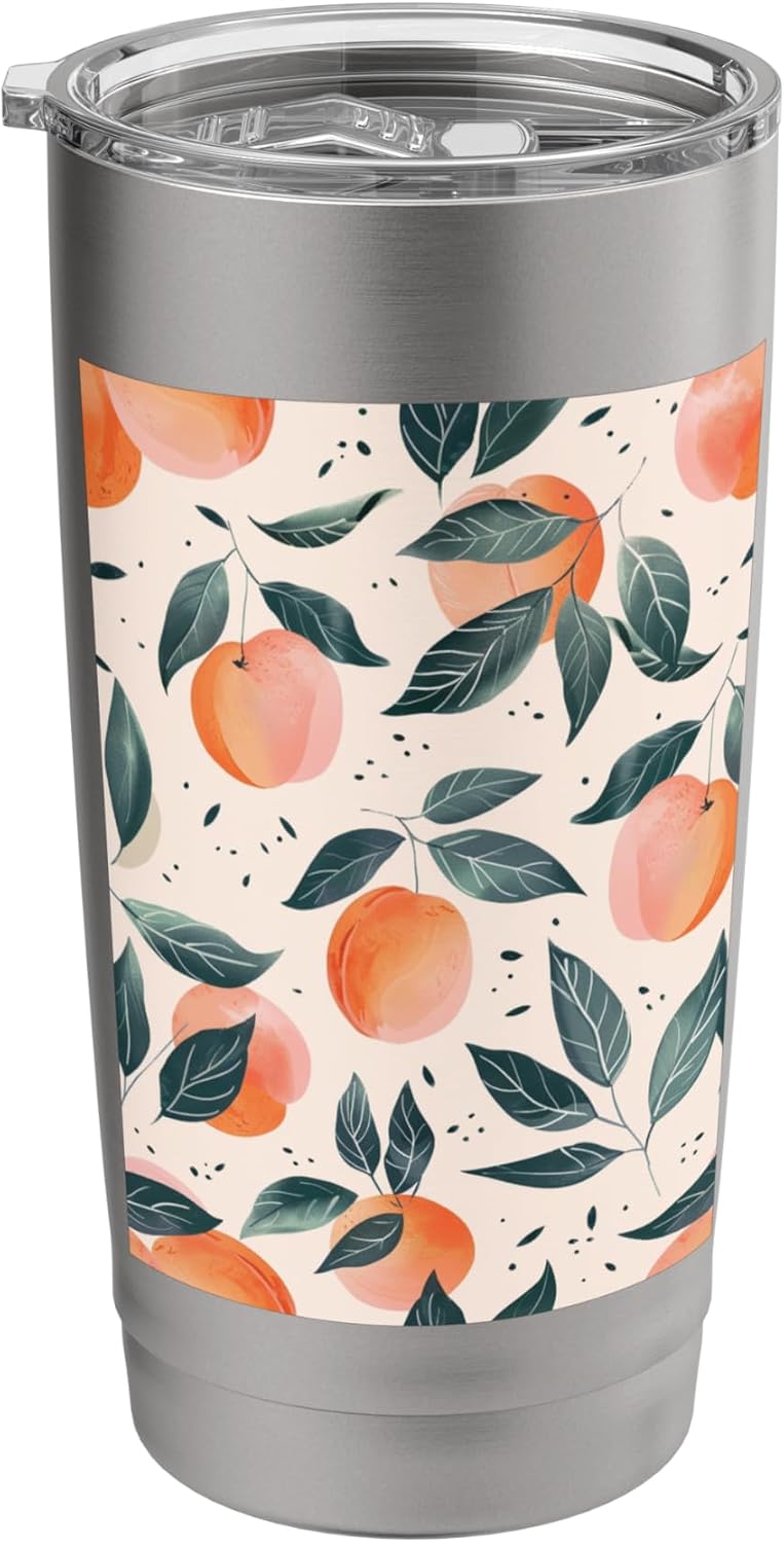 Cute Peach Pattern Art Stainless Steel Insulated Tumbler