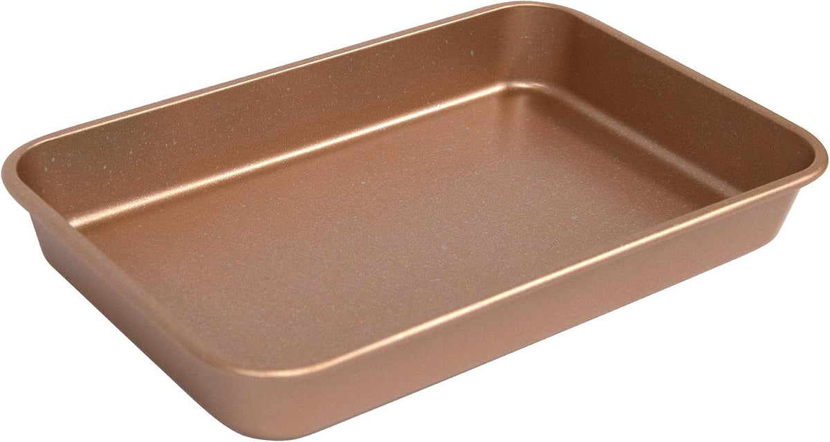 Toaster Oven Baking Pan 7 x 11-inch Ceramic Coated Non-Stick (Rose Gold Granite)