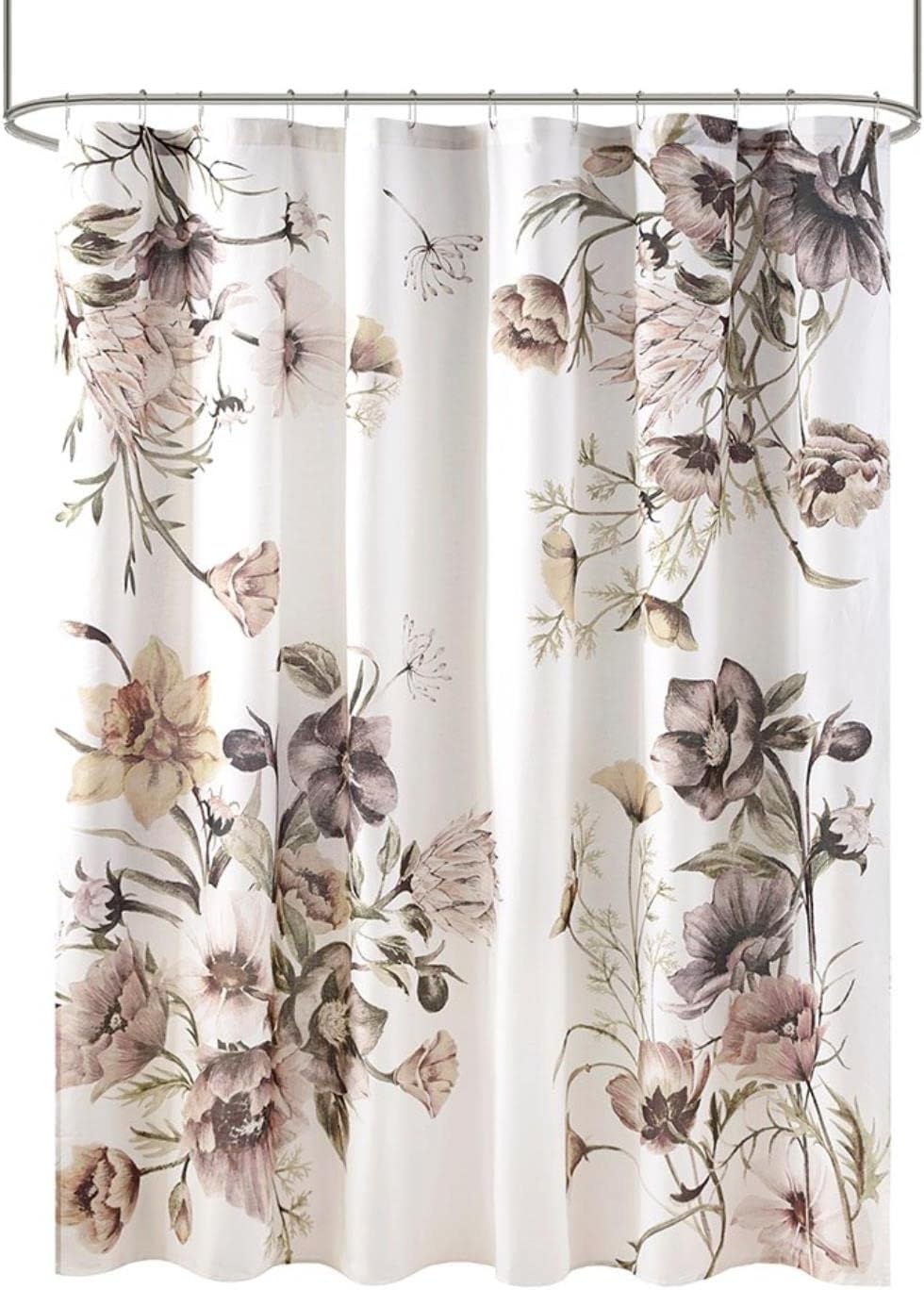 Cassandra Shower Curtain for Bathroom, Cotton, 72 x 72, Blush